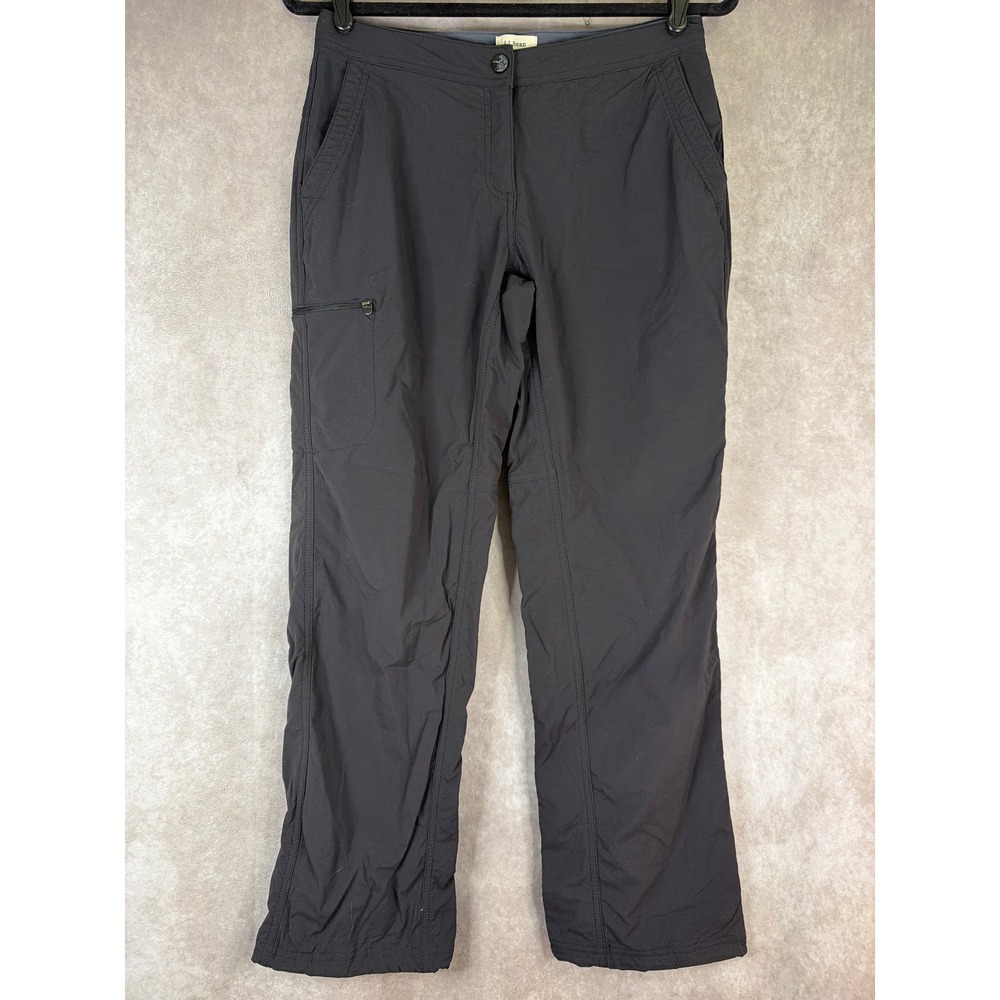 L.L. Bean Hiking Pants Womens 6 Regular Gray Camp Outdoor Fleece Lined